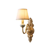 ivanovwa american country wall lamp white fabric shade postmodern classic living room bedroom study aisle e14 brass wall sconce