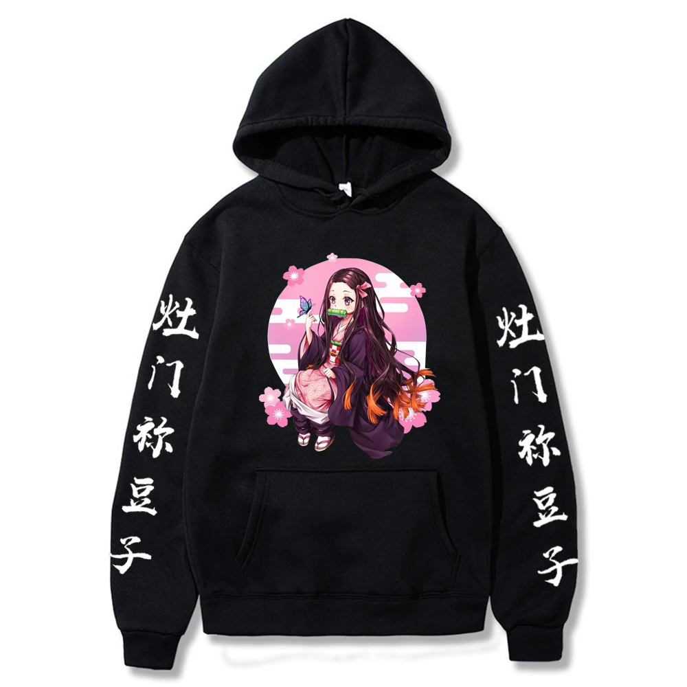 

Hot Anime Demon Slayer Kamado Nezuko Loose Unisex Round Neck Hoodie Sweatshirt