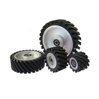 dia 75mm 200mm serrated rubber contact wheel sanding belt polishing wheel