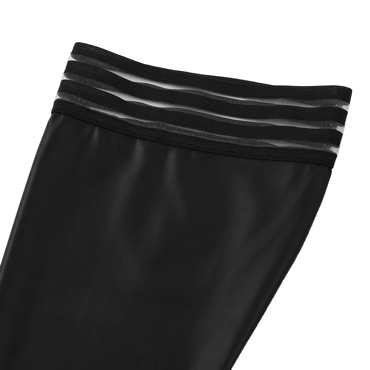 Женские черные сексуальные длинные колготки из лакированной кожи чулки носки