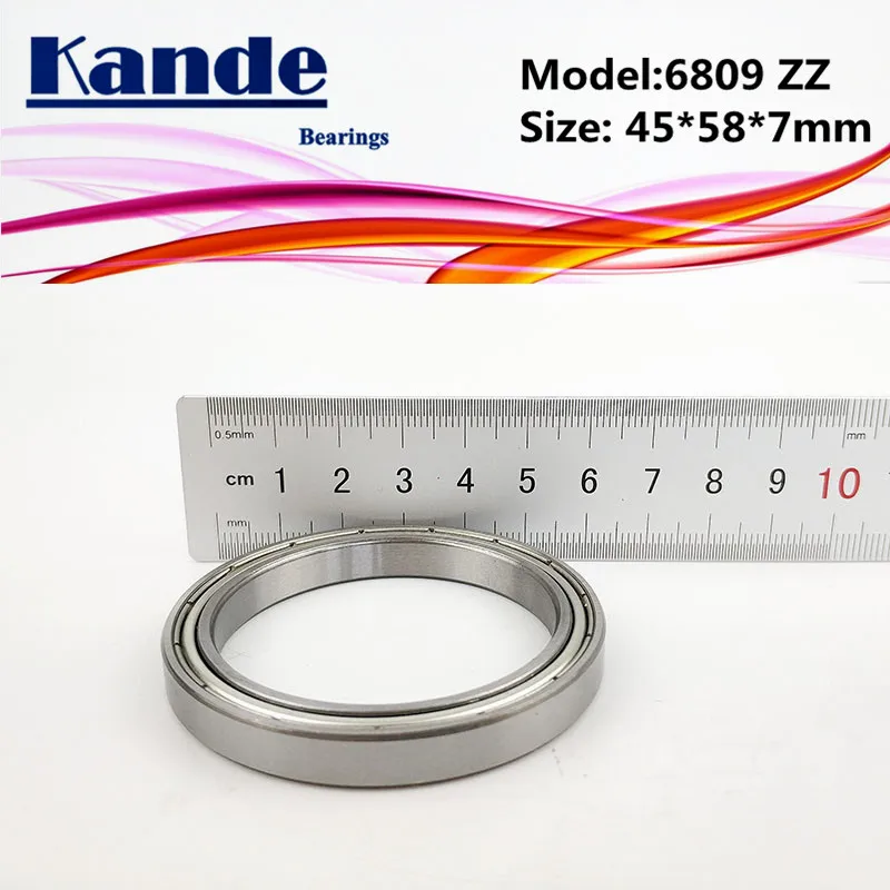 6809ZZ 45x58x7 ABEC 1 2 шт. 6809 ZZ Тонкий сечение глубокий паз шарикоподшипник 61809