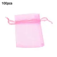 Pink 100Pcs 10/100 шт органзы Мешочки для украшений, подарочная упаковка, тянущаяся органза сумки пакеты для свадебных подарков из органзы и сетки, элемент конфетная Подарочная сумка 4 - Цвет: Pink 100Pcs