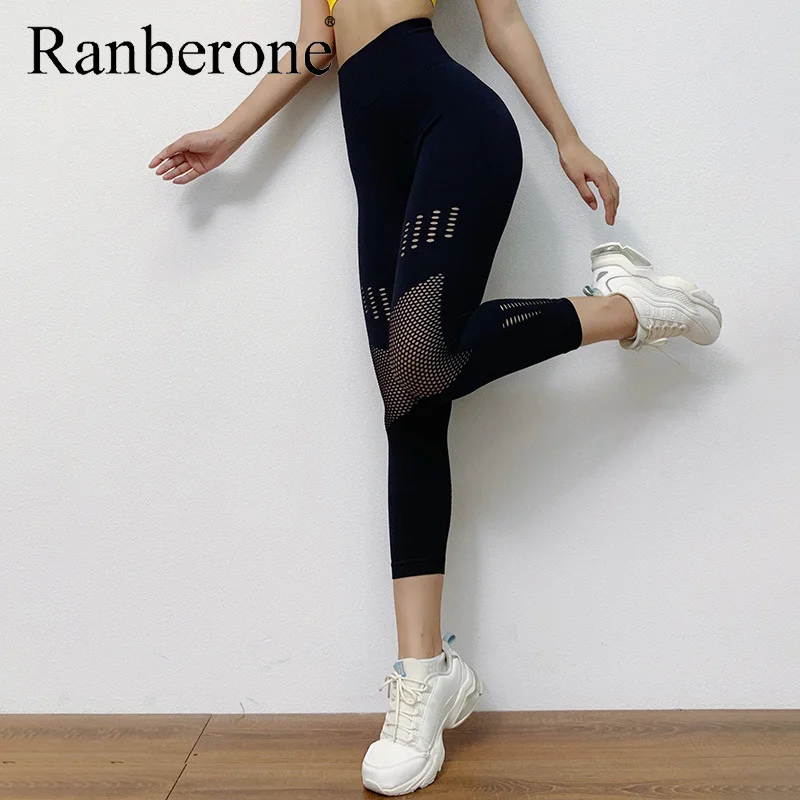 High Waist Seamless Yoga Leggings Women Hollow Out Gym Legging Super Stretchy Yoga Pants Fitness Sport Tights Jogging Trousers