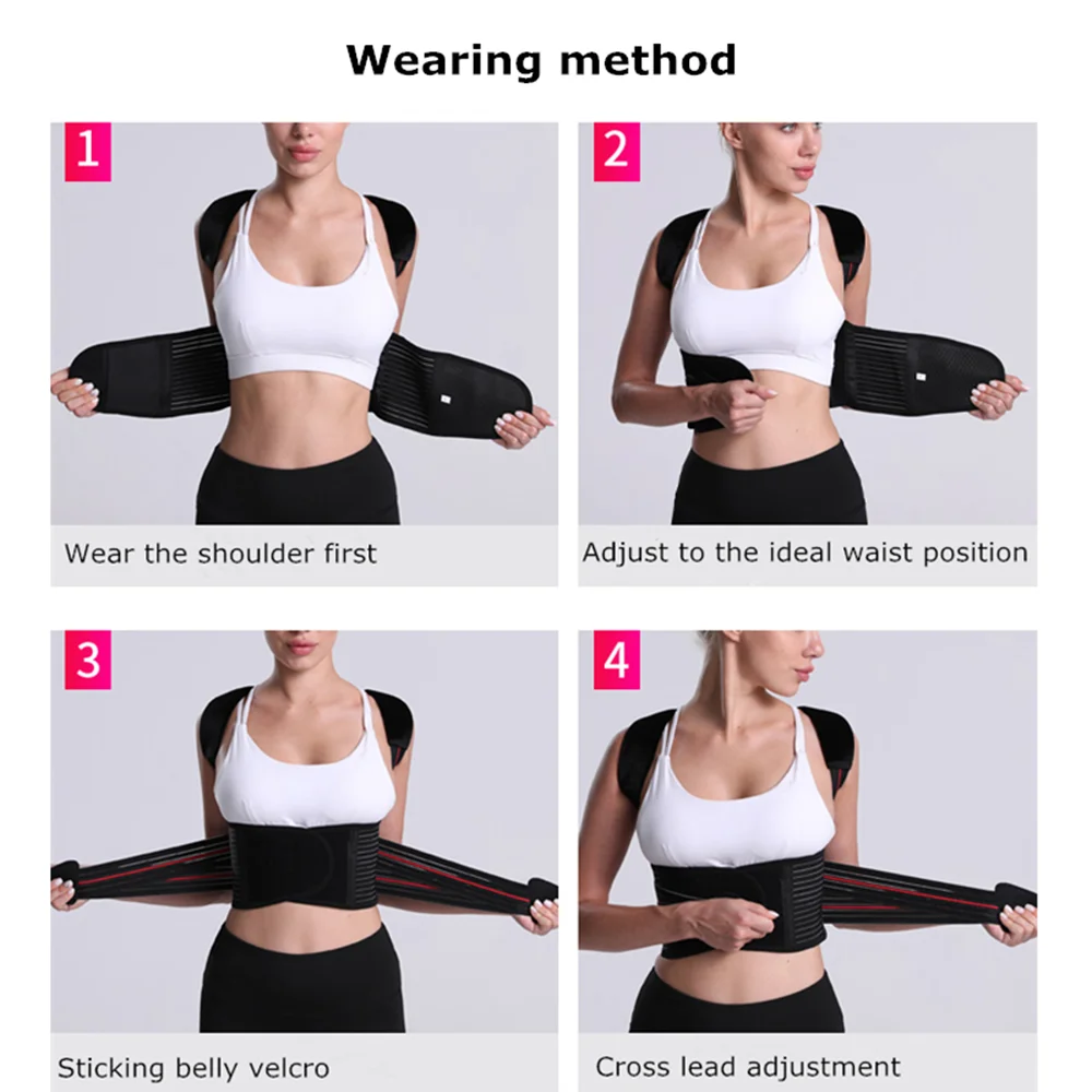 Регулируемый Корректор осанки для спины плеч поясницы поддержки позвоночника