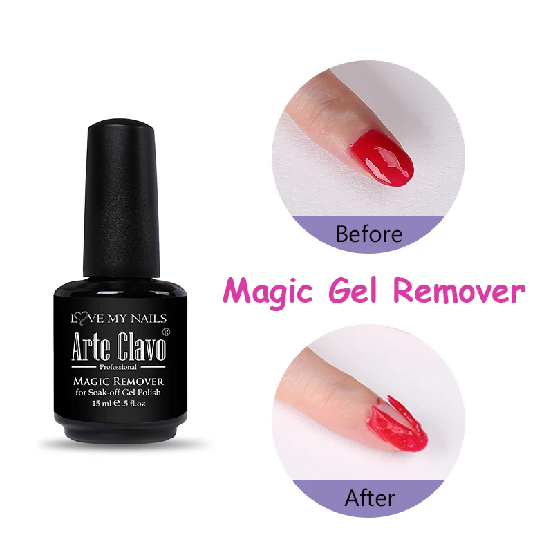 Arte Clavo 15ml Clean Degreaser Magic Remover Soak off Acrylic LED UV Gel Nail Polish Burst Gelpolish Fast Gellack Manicure | Красота и