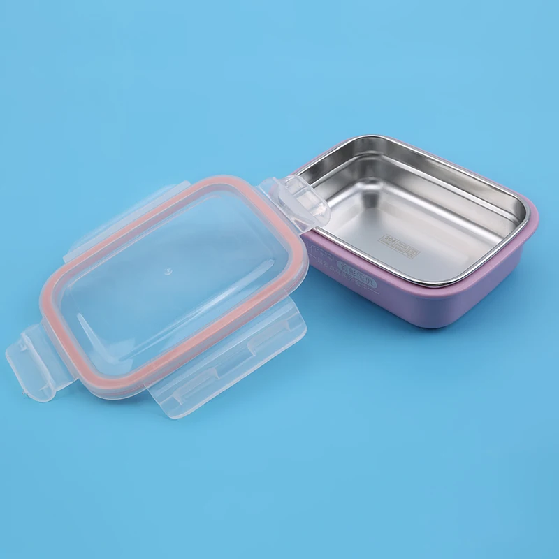 

Leak-Proof Children Bento Lunch Box Food Container Box Solid Color Lunch Box For Kids Stainless Steel Bento Box