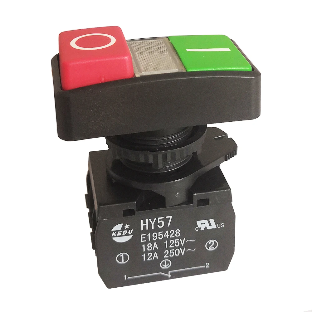 

KEDU HY57 механические само закрывающий кнопочный переключатели для сверлильного станка 12A/250V 18A/125V 1NO 1NC 4-терминалы