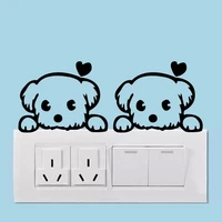 free shipping funny dog switch stickers home decoration art vinyl decal kids room curved wall paper switch decals y 56
