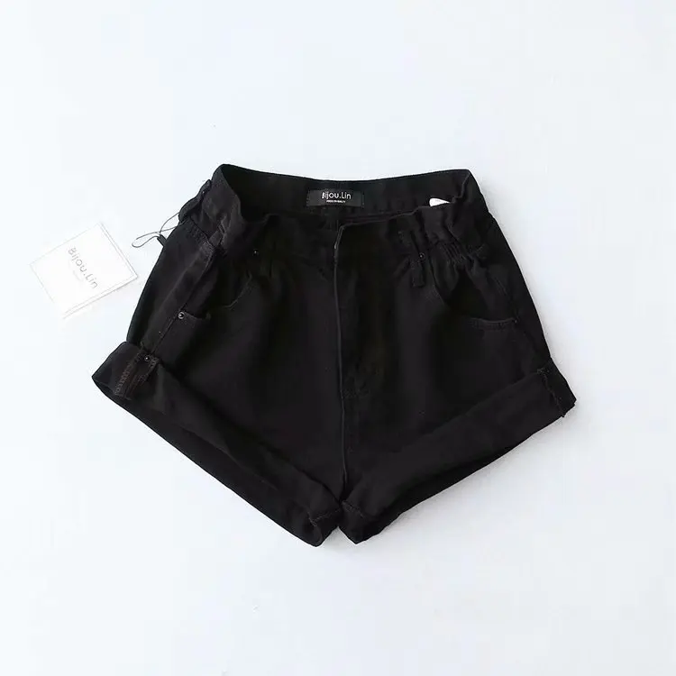 Шорты женские джинсовые с широкими штанинами винтажные короткие брюки из денима