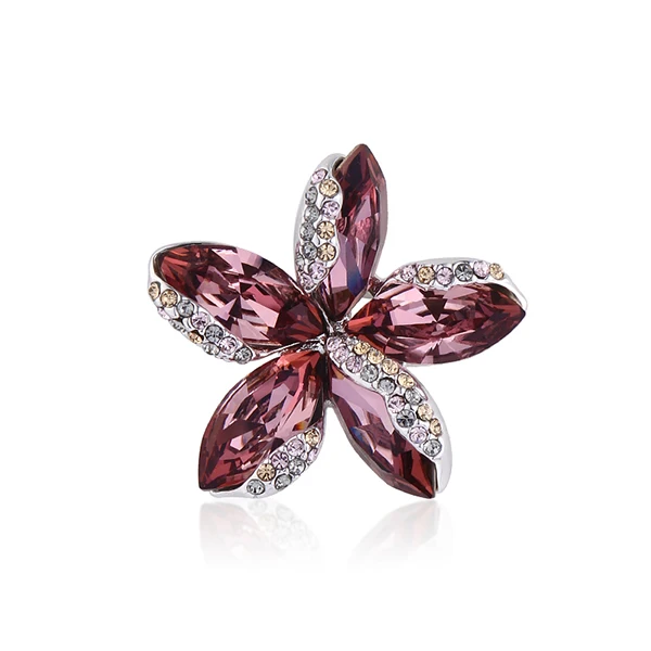 Warme Farben Crystal From Swarovski Brooch for Women Fashion Flower Brooch Suit Scarf Pins Crystal Brooches Jewelry Accessories - Цвет камня: as picture
