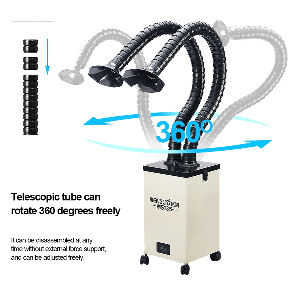 

110V / 220V 180m/h Double head smoke filter Soldering iron solder smoke filter for laser marking circuit board welding