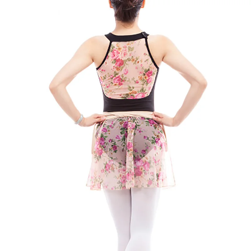 Hot Selling Girls Printing Flowers Ballet Wrap Skirt Women Dance Adult Spandex Chiffon Waist Dress Free Size | Тематическая одежда