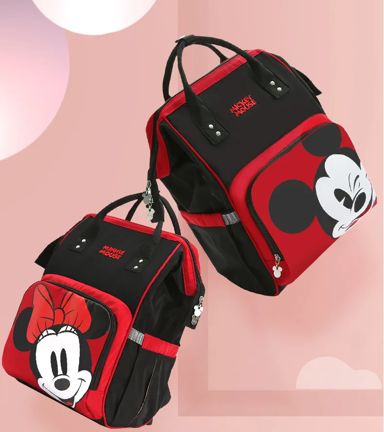 Disney мягкий подгузник сумки бутылка молока изоляции рюкзак подгузник коляска сумка для новорожденных водонепроницаемый с usb-обогреватель крючки DPB27