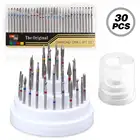 30 шт.компл. сверла для ногтей алмазный резак насадки для маникюра насадки для дизайна ногтей чехол для электрической вращающейся машинки для педикюра аксессуары для маникюра
