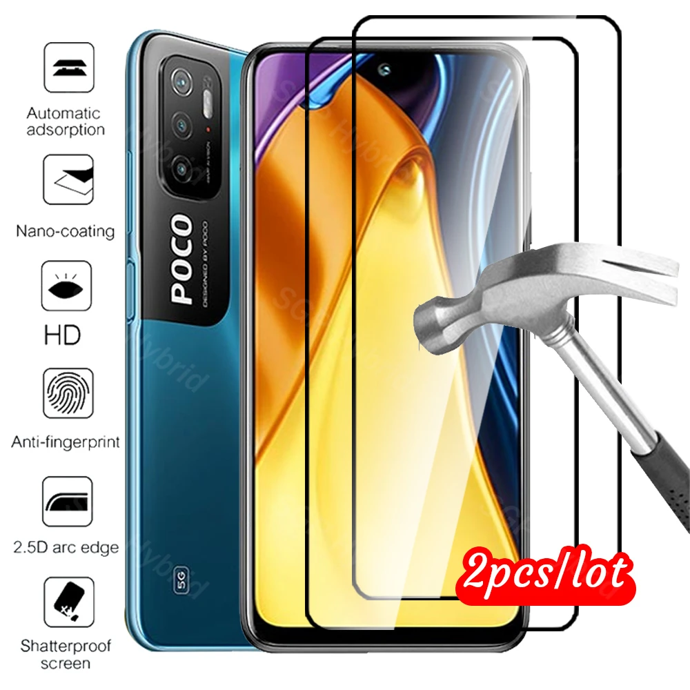 

2pcs protective glass for xiaomi poco m3 glass for poco m3 m 3 pro 5G pocom3 m3pro xiomi pocophonem3 tempered glass phone cover