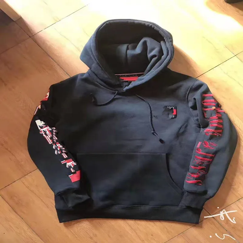

Autumn and winter new style cotton print plus velvet hooded couple hoodie