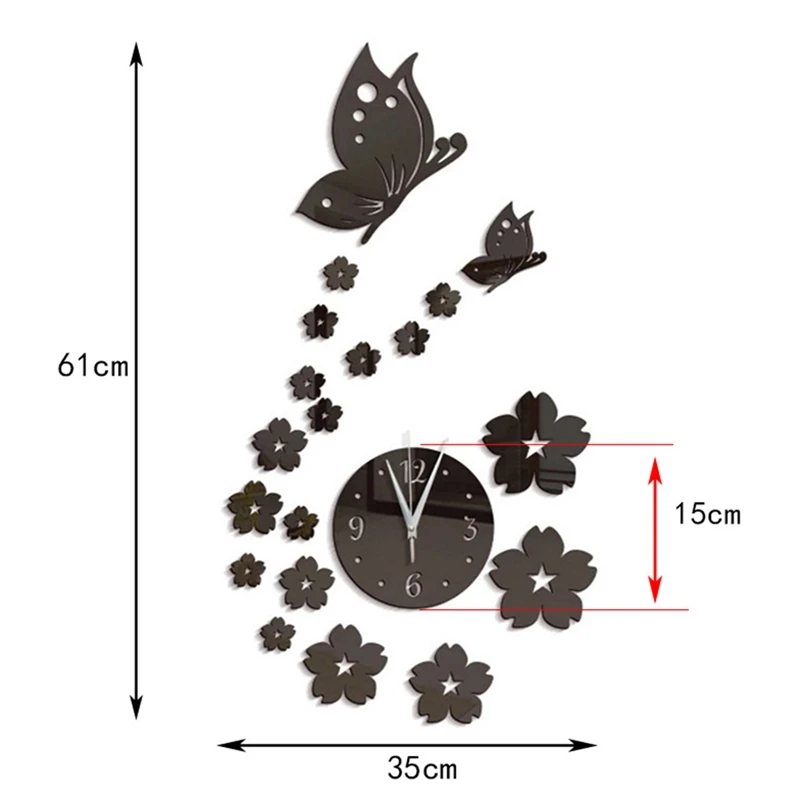 

3D DIY Needle Clock Watch Creative Mirror Stickers Wall Clocks Acrylic Home DIY Bedroom Modern Home Decoration New Arrival