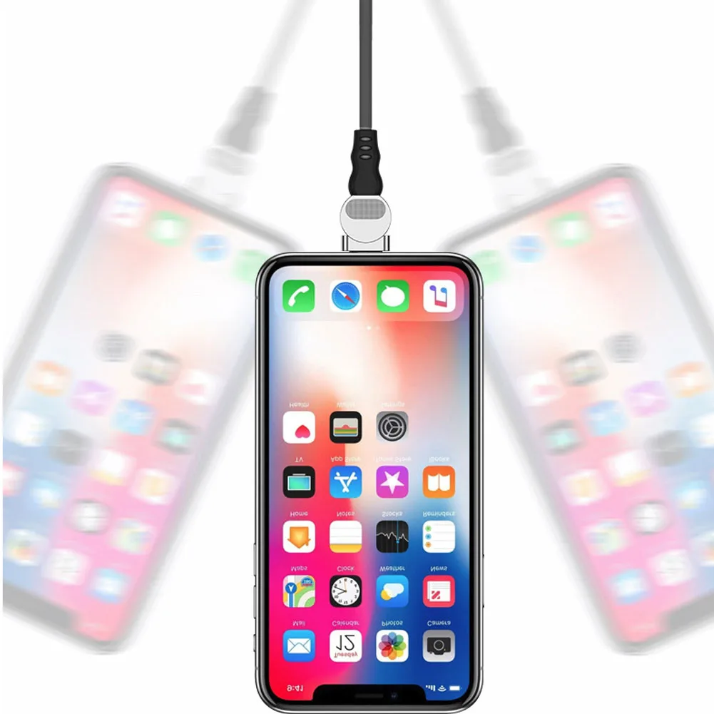 Магнитный usb-кабель 5 V/9 V/12 V 180 A зарядный кабель градусов Lightning/type-C/Micro USB порт вращающийся кабель для передачи данных для мобильного телефона