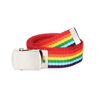 rainbow belt trendy colors exquisite hiphop belt unisex pretty canvas thin skinny waist belt dress accessory new 2021