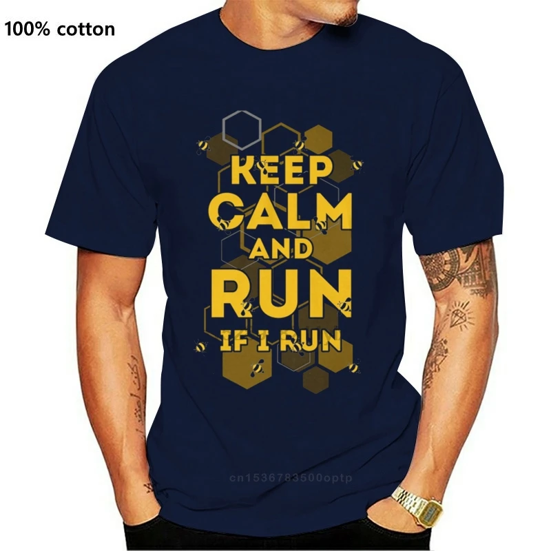 

Мужская футболка с надписью Keep Calm And Run If I Run Bee, женские и мужские футболки