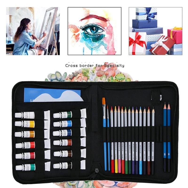 

31 шт. эскиз Цветные карандаши и рисования акварелью набор школьные карандаши для рисования набор для начинающих акварельных красок товары ...