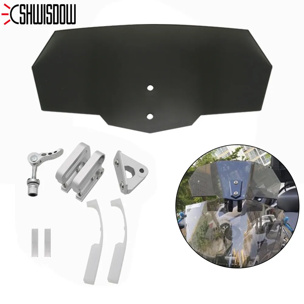 Motorcycle Windshield Airflow Adjustable Windscreen Extension Wind Deflector Unversal Decals For BMW Puig Honda yamaha | Автомобили и