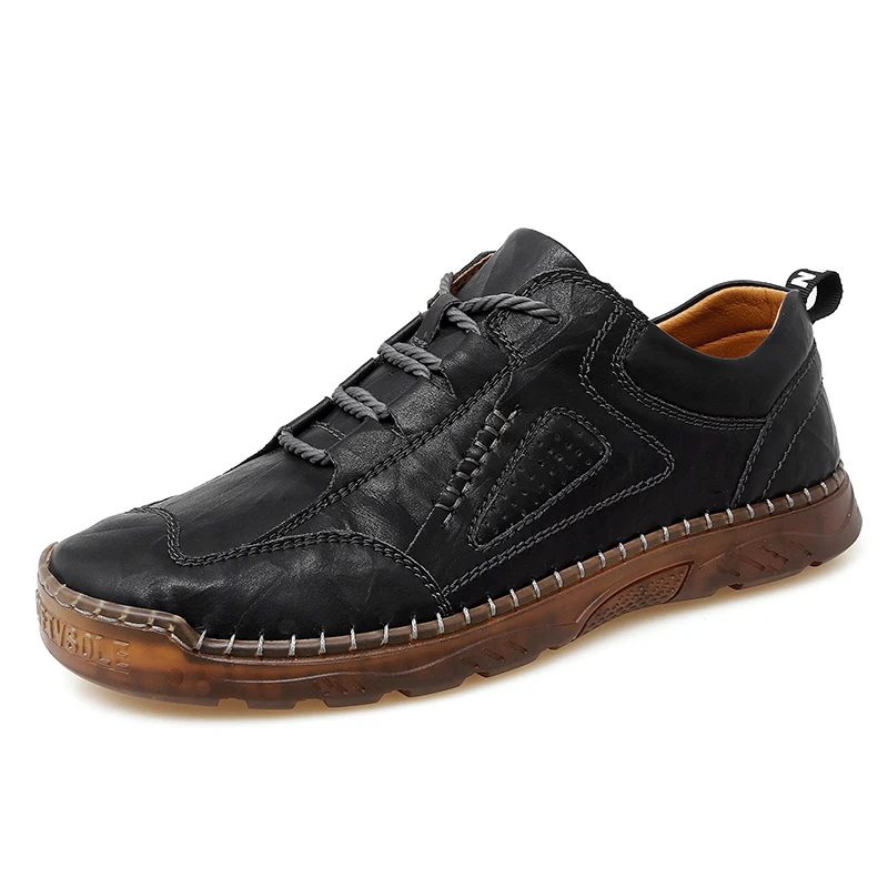 

Summer Leather Shoes Men's Leather Cowhide Men's Shoes Thin Deodorant Breathable Soft Sole Casual Shoes Low-top Lace-up Shoes