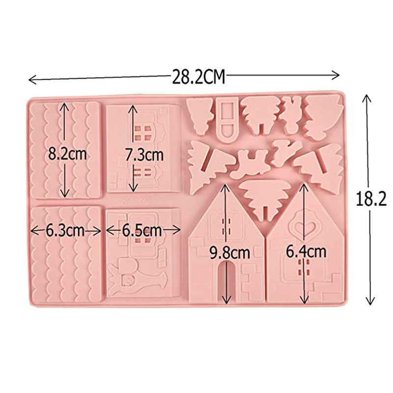 deouny 3d christmas house chocolate mold diy gingerbread house silicone mould fondant cake baking tools christmas decoration hot free global shipping