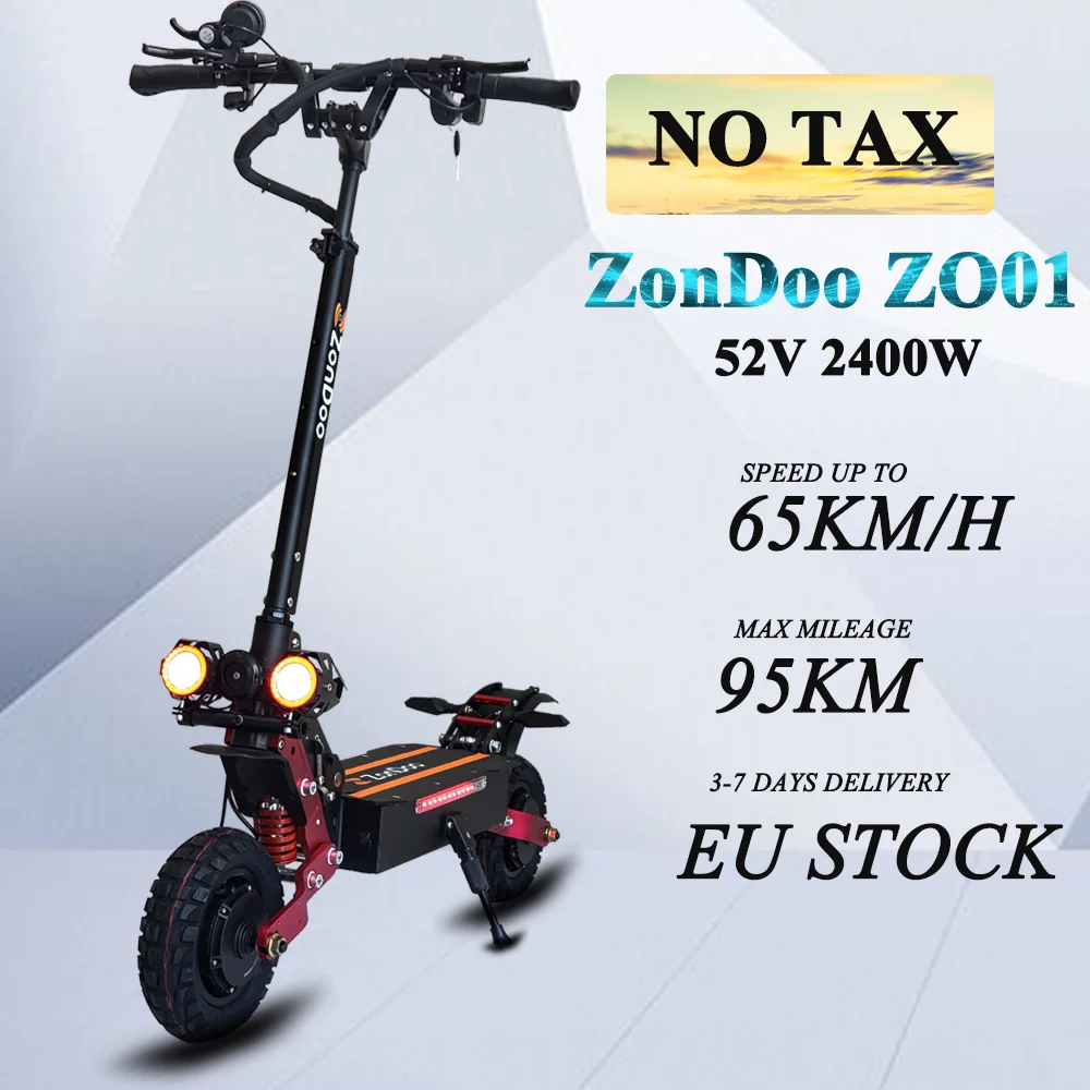 

EU Stock Electric Scooters Adults 65km/h High Speed 10Inch Off Road Scooter 52V 2400w Powerful Scooter Electric Sports Mobility