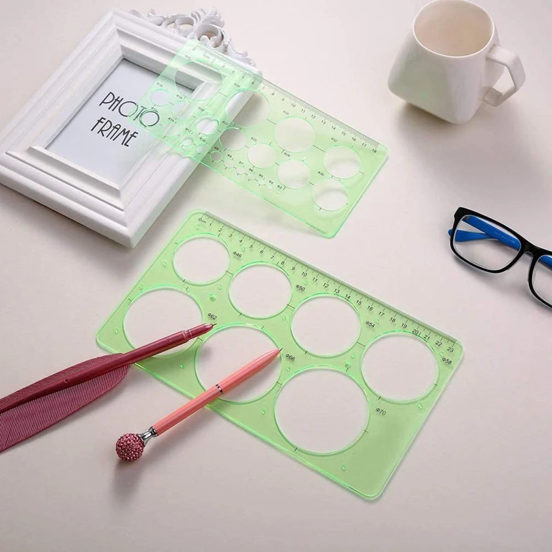 

NEW-6 Pcs Drawings Templates Circle Oval Curve Template Stencils Plastic Rulers Measuring Tool for Office School