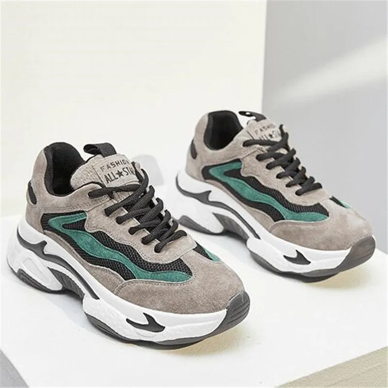 Женские кожаные туфли на танкетке Зимние теплые кроссовки | Обувь