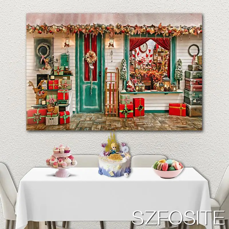 Фон для фотосъемки новорожденных с изображением домика сладостей замка