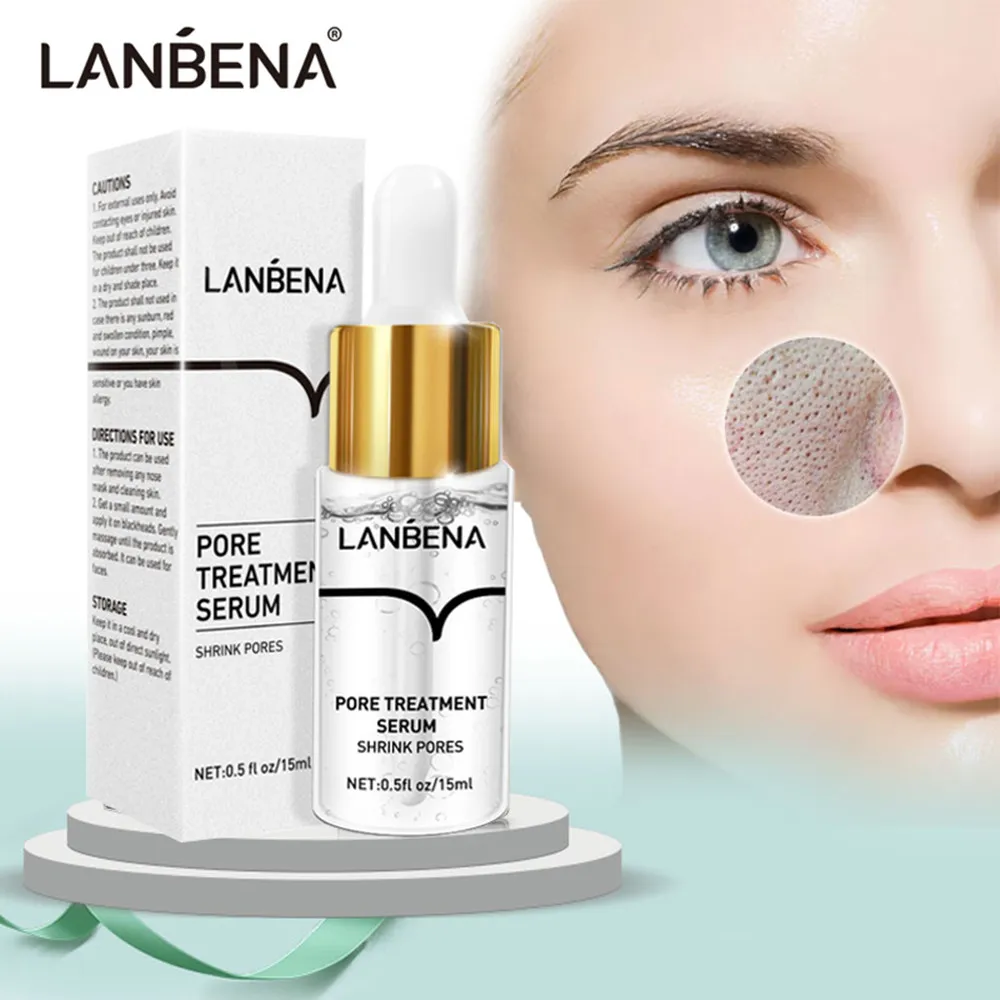 

LANBENA Shrink Pores Face Serum Pore Treatment Essence Relieve Dryness Skin Moisturizing Oil Control Firming Repair Smooth Care