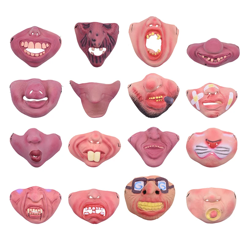 1 шт. Милая забавная маска на половину лица для вечерние латексная клоуна с