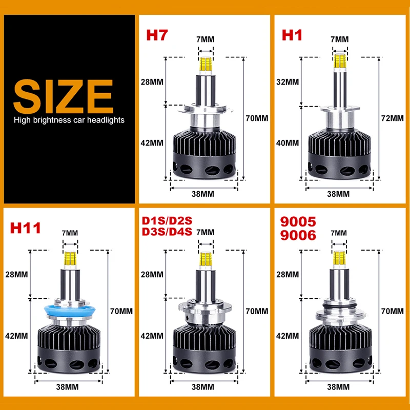 3D лампа D2S D1S D3S D4S 30000LM CSP H11 H7 Led 360 яркие автомобильные лампы H8 H1 HB3 HB4 9005 9006