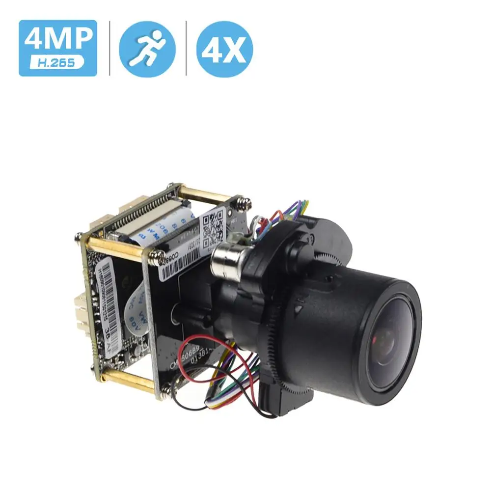 BESDER H.265 4MP модуль ip камеры 4X авто зум варифокальный Авто Ирис объектив 2 8 12 мм HI3516D +