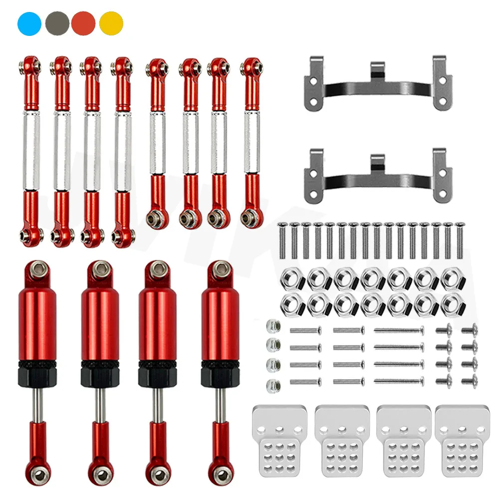 Barra de tracci&oacute;n de Metal para WPL, B14, B24, C14, C24, C34, 1/16, piezas de actualizaci&oacute;n de coche RC, accesorios de enlace de direcci&oacute;n, varilla de tracci&oacute;n, amortiguador de Base-0