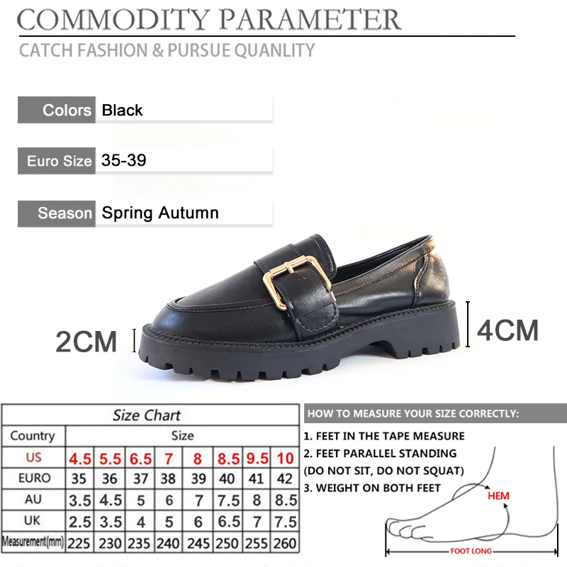 

BYQDY Gothic Women Pumps Metal Buckle Loafers Shoes Comfortable PU Slip-on Thick Heel Women Office Lady Office Shoes Wholesale