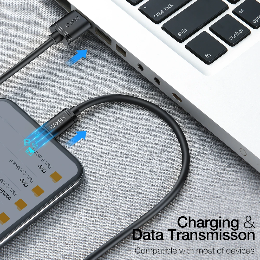 RAXFLY ПВХ USB кабель для iPhone X XS 8 Plus iPad 2.4A Быстрая зарядка Micro usb type C samsung Xiaomi телефон