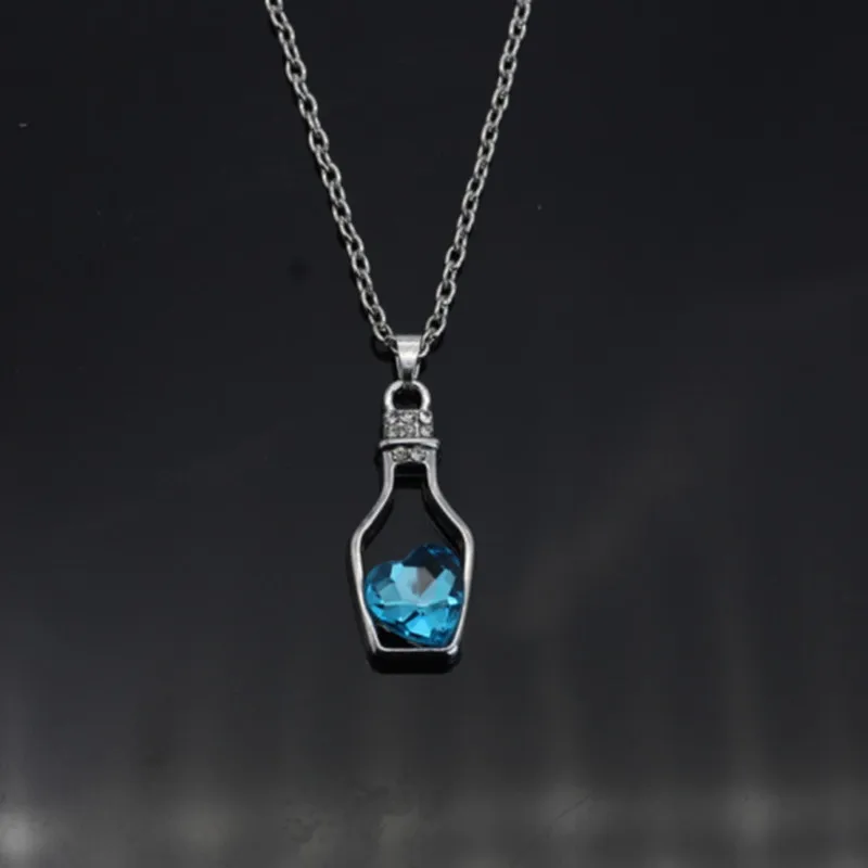 

Wishing Bottle Stainless Steel Necklace Love for mens necklace Chain Clavicle erkek kolye Crystal men chain neckless women