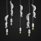 Скандинавская Подвесная лампа в виде белки, декоративный потолочный светильник в стиле лофт, для кабинета, текстурированные осветительные приборы для декора детской комнаты, кухни, лофта