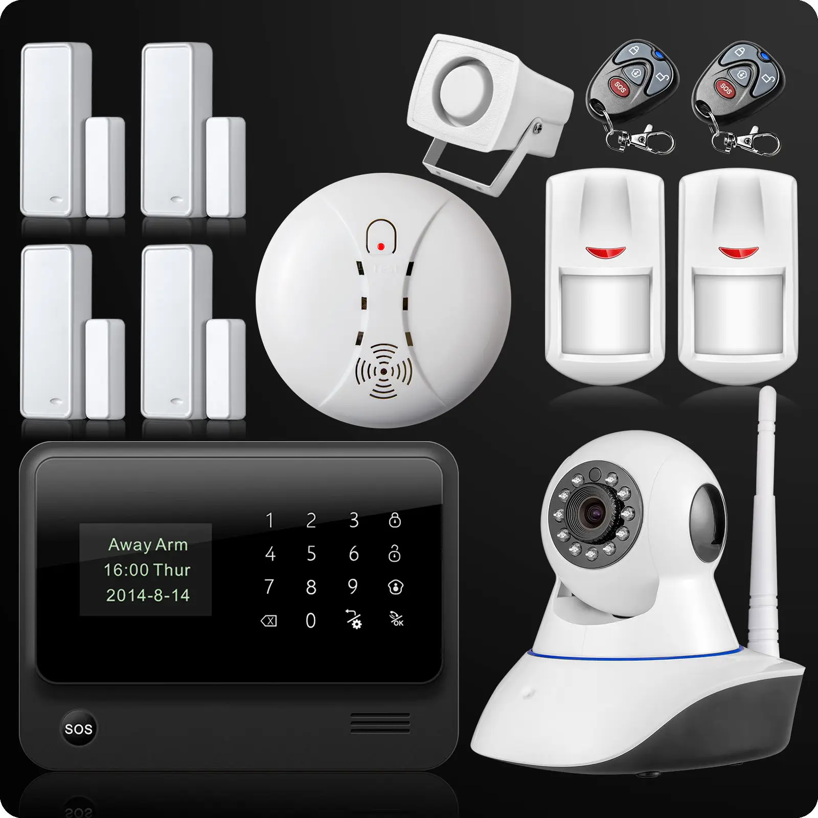 G90B плюс беспроводной WiFi GSM GPRS SMS домашняя система охранной сигнализации ЖК-дисплей ISO Android приложение управление Вспышка Сирена