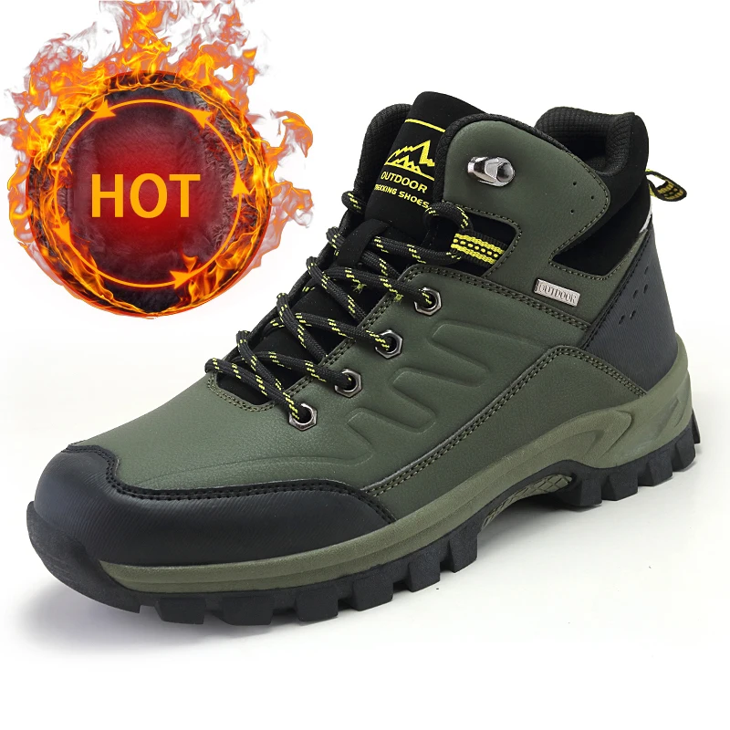 

Botas Sneakers Rubber Ankle Boots Winter Men Boots Fur Warm Snow Comfortable Walking Men Outdoor Casual Shoes Plus Size 46