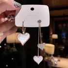 Корейские серьги Модные ювелирные изделия темпераментные Стразы ЛЮБОВЬ ассиметричные серьги в форме сердца для женщин оптовая продажа