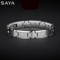 men tungsten bracelet carbide chain jewelry inlay cz stones 10mm width 20 cm length free shipping customized