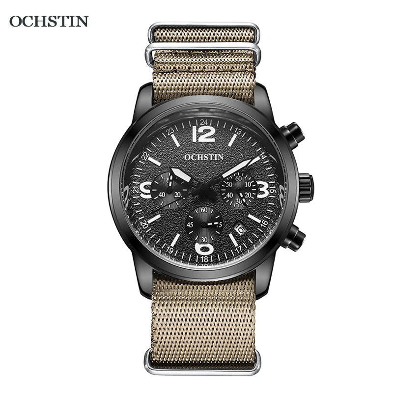ochstin 2019 new sports quartz watches for men top brand luxury gifts male waterproof army hot sale chronograph wrist black stai free global shipping