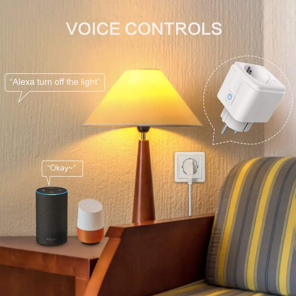 

2 Pieces WIFI Smart Plug EU US UK Adaptor Voice Control Power Energy Monitor Outlet Timer Socket For Tuya Smartlife App
