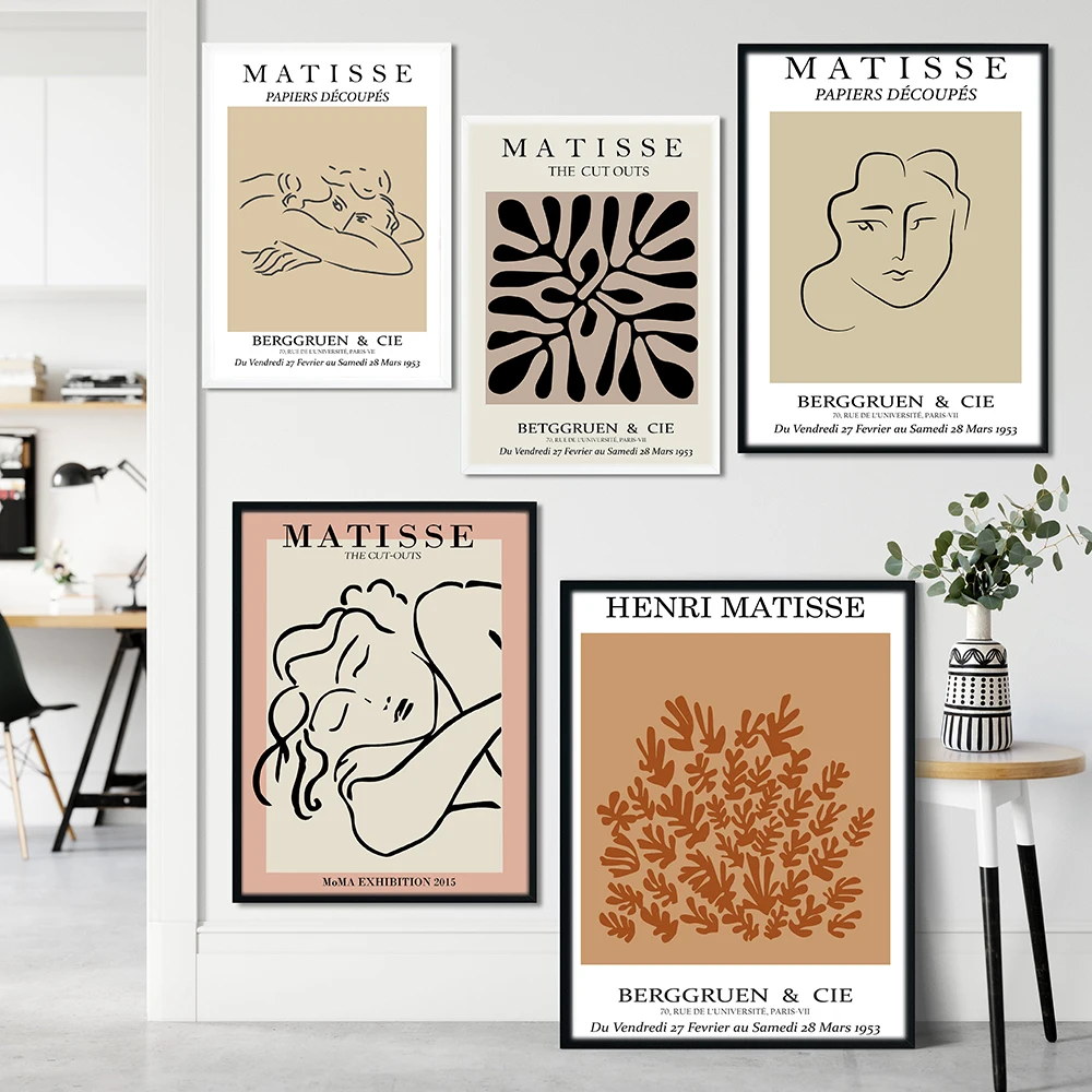 

Matisse Abstract Leaf Line Woman Drawing Poster Abstract Minimalist Wall Art Canvas Prints Famous Painting Modern Decor Pictures