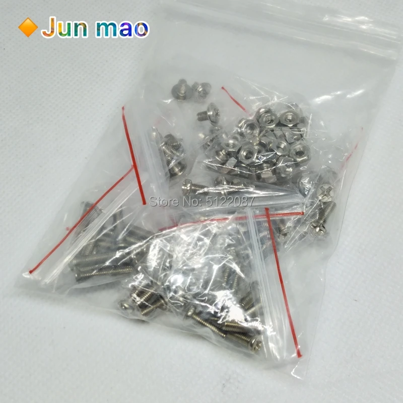 130 шт. M3 винтовые гайки M3* 5 3*8 3*10 3*12 3*16 с круглой головкой с плоской головкой набор шурупы Phillips M3x5 мм Винтовые головки M3x16