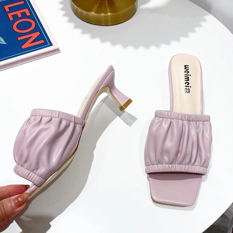 

2021 Summer Slippers Shoes For Women Casual Flip Flop Women Slippers Square Heel Ladies Slippers Female Outside Sandals Slides